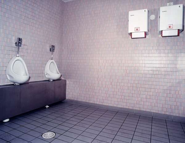 "19.5 1999 Stockmann department store, 7th floor toilet, male, cause of death: Heroin overdose", 2002, 80 x 100cm, c-print, diasec, ed. 6 "19.5 1999 Stockmann department store, 7th floor toilet, male, cause of death: Heroin overdose", 2002, 80 x 100cm, c-print, diasec, ed. 6